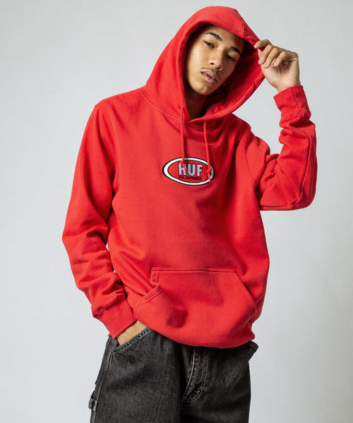 HUF(ハフ)の「HUF/ハフ REAL HUF P/O HOODIE(パーカー・メンズ・レッド/ブラック・M/L/XL)」の2枚目の写真
