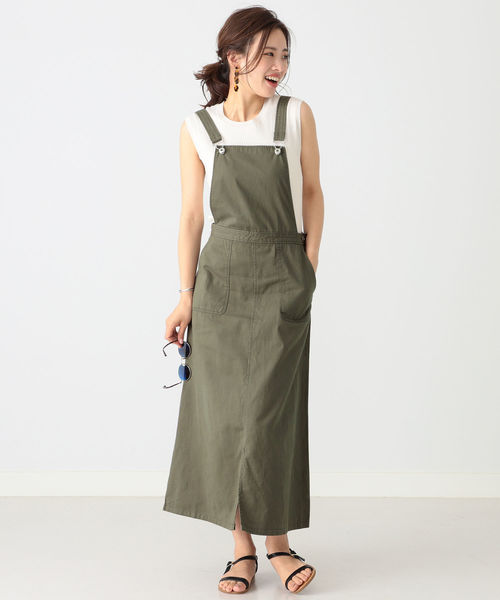 B:MING by BEAMS（ビーミングバイビームス）の「B:MING by BEAMS / ベイカー ジャンパースカート 19SS（ワンピース・レディース・ブラック/オリーブ/サンドベージュ・SMALL/MEDIUM）」の3枚目の写真
