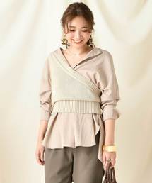 DouDou | ワンショルニットビスチェ(ベスト)