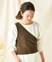 DouDou | ワンショルニットビスチェ(ベスト)