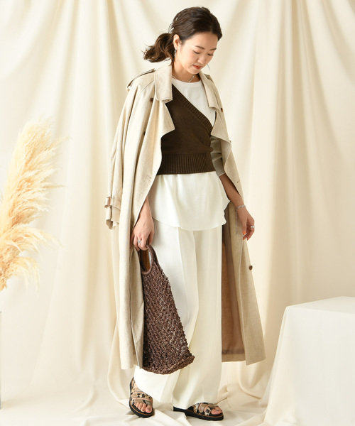 DouDou（ドゥドゥ）の「ワンショルニットビスチェ（ベスト・レディース・ベージュ/ブラウン・FREE）」の10枚目の写真