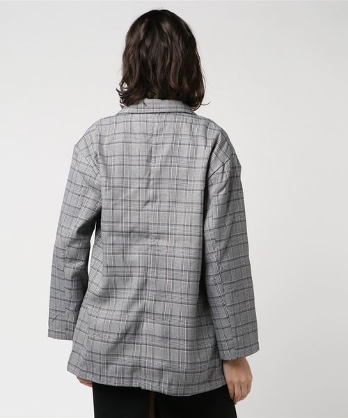 WEGO(ウィゴー)の「WEGO/【セットアップ対応商品】チェックビッグシルエットジャケット(テーラードジャケット・レディース・グレー系その他2/オレンジ系その他3・FREE)」の6枚目の写真