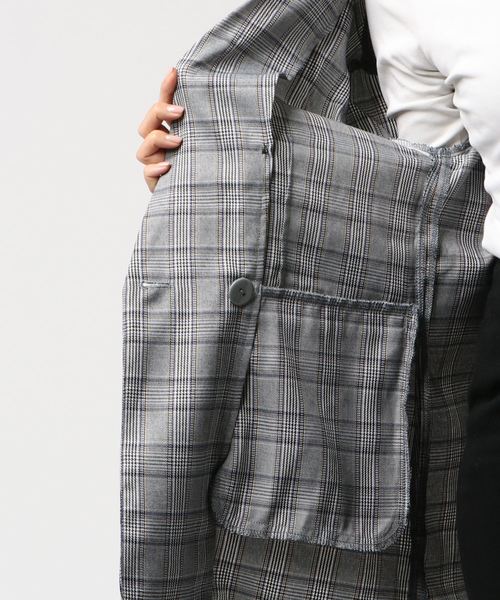 WEGO(ウィゴー)の「WEGO/【セットアップ対応商品】チェックビッグシルエットジャケット(テーラードジャケット・レディース・グレー系その他2/オレンジ系その他3・FREE)」の5枚目の写真