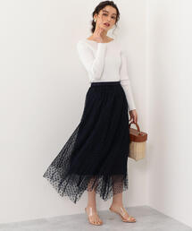 EMMEL REFINES | 【EMMEL REFINES】〔ハンドウォッシャブル〕SMF H/W ドットチュールスカート(スカート)