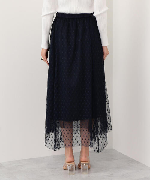 EMMEL REFINES(エメルリファインズ)の「【EMMEL REFINES】〔ハンドウォッシャブル〕SMF H/W ドットチュールスカート(スカート・レディース・ネイビー/グリーン・M/S)」の11枚目の写真