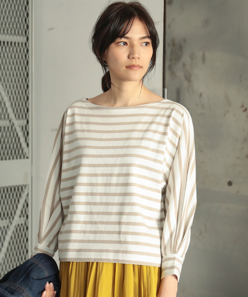 AMERICAN HOLIC（アメリカンホリック）の「ドルマンプルオーバー＊（Tシャツ/カットソー・レディース・ベージュ/ネイビー/オフホワイト/カーキ・FREE）」の3枚目の写真