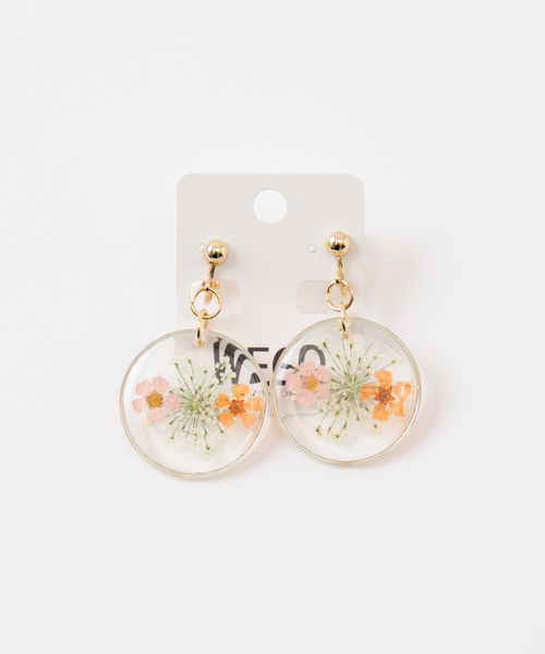 WEGO/クリアフラワーイヤリング