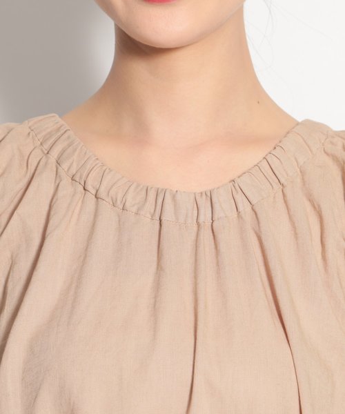 niko and...（ニコアンド）の「コットンリネンネックギャザーワンピース（ワンピース・レディース・ブラック/ベージュ/カーキ/パープル・MEDIUM/LARGE）」の12枚目の写真