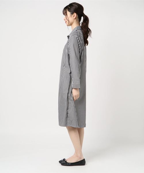 LUGG NAGG(ラグナグ)の「【Jewelobe/ ジュエローブ】ブロッキングストライプシャツワンピース(ワンピース・レディース・レッド/ブルー/ブラック・FREE)」の5枚目の写真