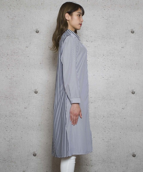 LUGG NAGG(ラグナグ)の「【Jewelobe/ ジュエローブ】ブロッキングストライプシャツワンピース(ワンピース・レディース・レッド/ブルー/ブラック・FREE)」の6枚目の写真