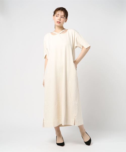 R JUBILEE（アールジュビリー）の「R JUBILEE / ジャージーロングワンピース（ワンピース・レディース・ネイビー/ブラック/パープル/オフホワイト・SMALL/MEDIUM）」の10枚目の写真