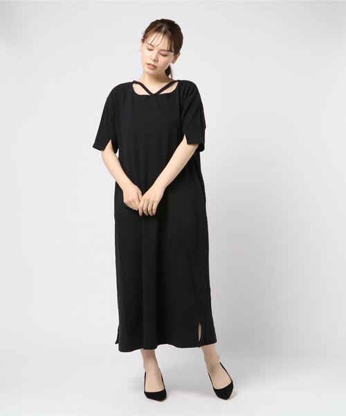 R JUBILEE（アールジュビリー）の「R JUBILEE / ジャージーロングワンピース（ワンピース・レディース・ネイビー/ブラック/パープル/オフホワイト・SMALL/MEDIUM）」の11枚目の写真