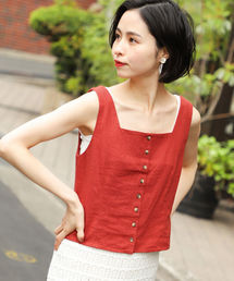 LOWRYS FARM | Ｌ／Ｒスクエアノースリーブ　836516(シャツ/ブラウス)