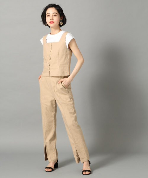 LOWRYS FARM（ローリーズファーム）の「Ｌ／Ｒスクエアノースリーブ　836516（シャツ/ブラウス・レディース・ブラック/ベージュ/オフホワイト/ブラウン・FREE）」の7枚目の写真