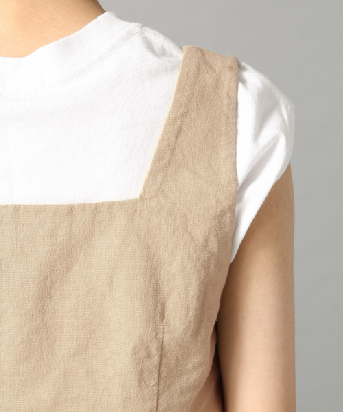 LOWRYS FARM（ローリーズファーム）の「Ｌ／Ｒスクエアノースリーブ　836516（シャツ/ブラウス・レディース・ブラック/ベージュ/オフホワイト/ブラウン・FREE）」の8枚目の写真