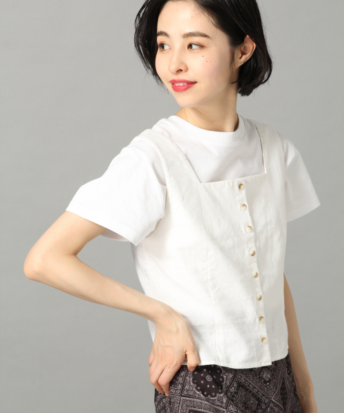 LOWRYS FARM（ローリーズファーム）の「Ｌ／Ｒスクエアノースリーブ　836516（シャツ/ブラウス・レディース・ブラック/ベージュ/オフホワイト/ブラウン・FREE）」の15枚目の写真