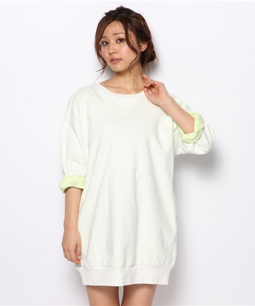 Another Edition（アナザーエディション）の「AE BONDING OP（ワンピース・レディース・オフホワイト/グレー/ライトブルー・フリー）」の2枚目の写真