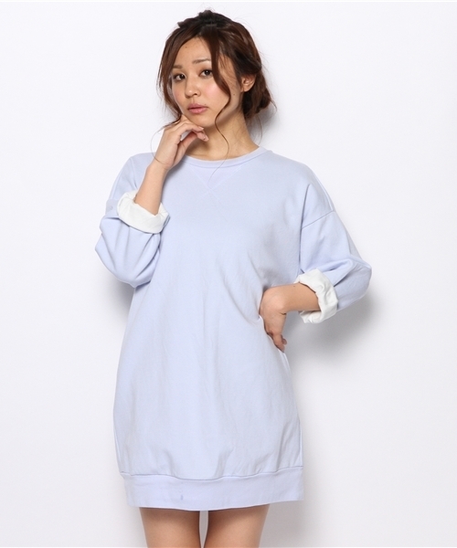 Another Edition（アナザーエディション）の「AE BONDING OP（ワンピース・レディース・オフホワイト/グレー/ライトブルー・フリー）」の3枚目の写真