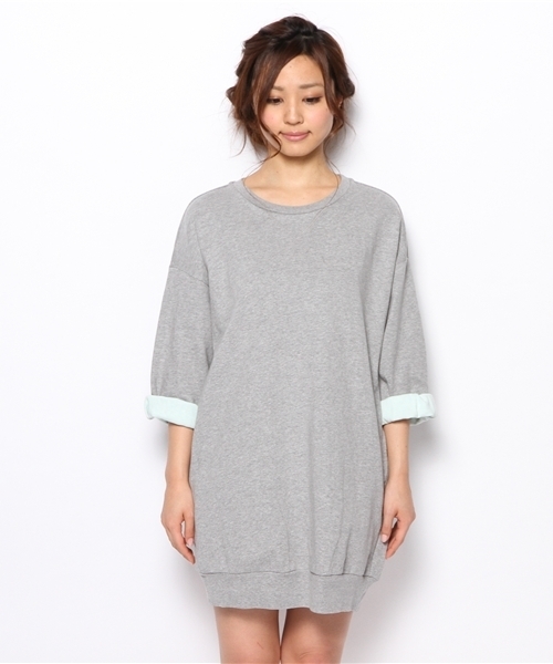 Another Edition（アナザーエディション）の「AE BONDING OP（ワンピース・レディース・オフホワイト/グレー/ライトブルー・フリー）」の4枚目の写真