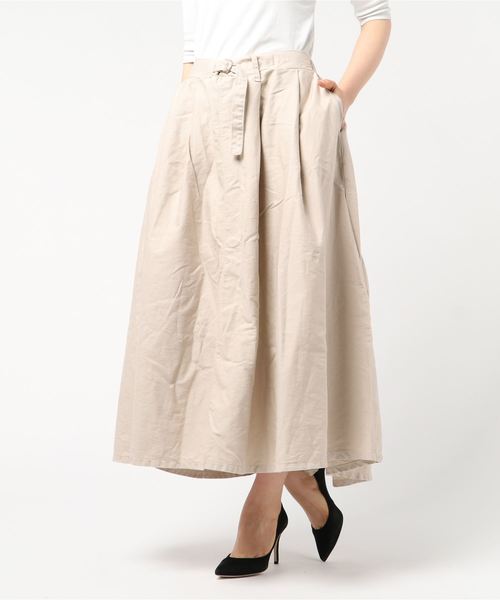 OLD BETTY'S（オールドベティーズ）の「Twill Volume Long Skirt/ツイル ヴォリューム ロング スカート（スカート・レディース・ダークグレー/サンドベージュ/グリーン/マスタード・FREE）」の7枚目の写真