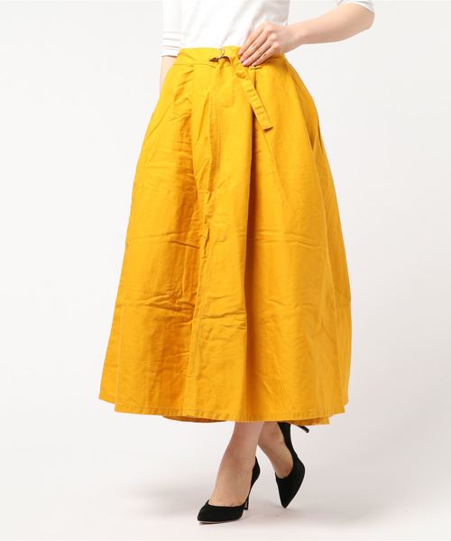 OLD BETTY'S（オールドベティーズ）の「Twill Volume Long Skirt/ツイル ヴォリューム ロング スカート（スカート・レディース・ダークグレー/サンドベージュ/グリーン/マスタード・FREE）」の8枚目の写真