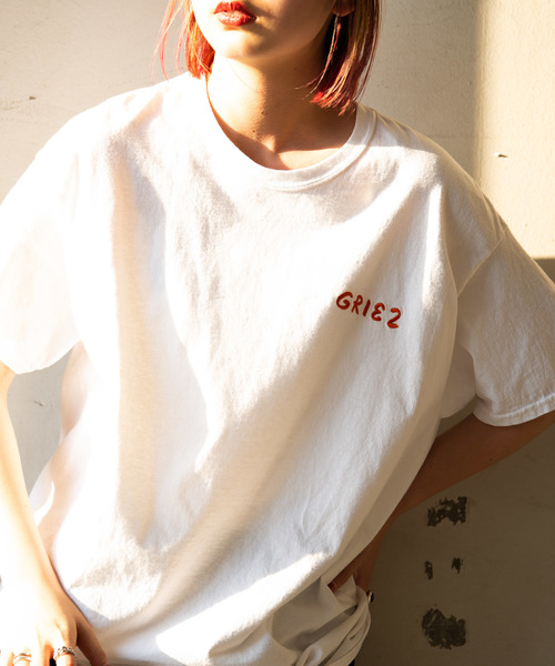 GRIEZ(グリーズ)の「GRIEZ GIRLSプリントTシャツ(Tシャツ/カットソー・メンズ・ホワイト/ブラック・MEDIUM/LARGE)」の4枚目の写真