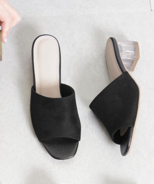 KOBE LETTUCE(コウベレタス)の「クリアヒールサンダル(サンダル・レディース・アイボリー/ブラウン系その他/ブラック・LL/S/M/L)」の2枚目の写真