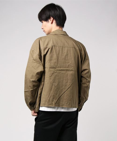 WEGO（ウィゴー）の「WEGO/ファティーグオーバーシャツジャケット（ミリタリージャケット・メンズ・カーキ/パープル・LARGE/MEDIUM）」の4枚目の写真