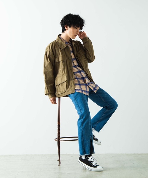 WEGO（ウィゴー）の「WEGO/ファティーグオーバーシャツジャケット（ミリタリージャケット・メンズ・カーキ/パープル・LARGE/MEDIUM）」の8枚目の写真