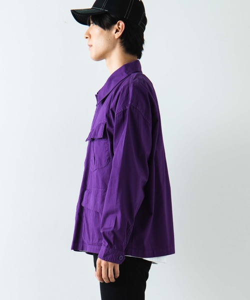 WEGO（ウィゴー）の「WEGO/ファティーグオーバーシャツジャケット（ミリタリージャケット・メンズ・カーキ/パープル・LARGE/MEDIUM）」の13枚目の写真