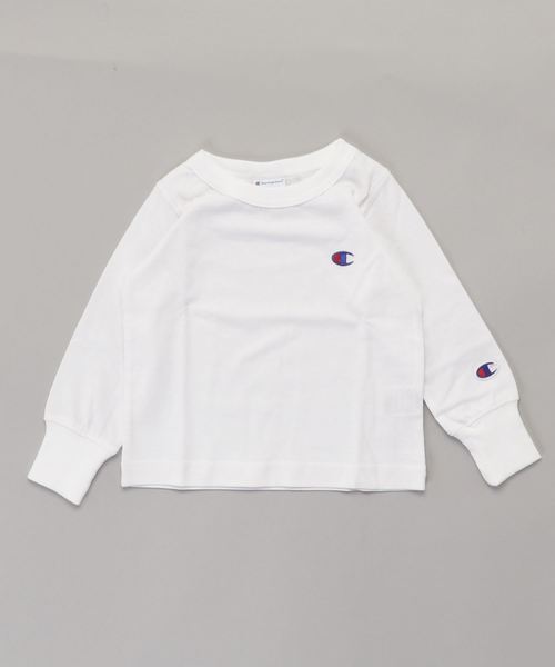 Champion(チャンピオン)の「【Champion/チャンピオン】キッズ ロングスリーブTシャツ(Tシャツ/カットソー・キッズ・オフホワイト/グレー/ネイビー/ブラック・90/100/110/120/130/140)」の2枚目の写真