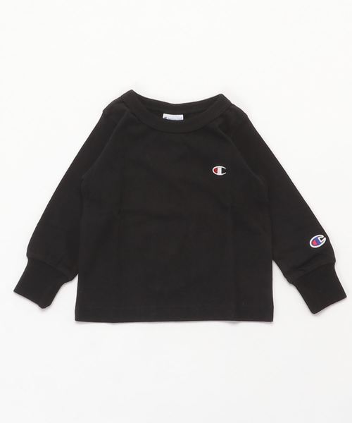 Champion(チャンピオン)の「【Champion/チャンピオン】キッズ ロングスリーブTシャツ(Tシャツ/カットソー・キッズ・オフホワイト/グレー/ネイビー/ブラック・90/100/110/120/130/140)」の3枚目の写真