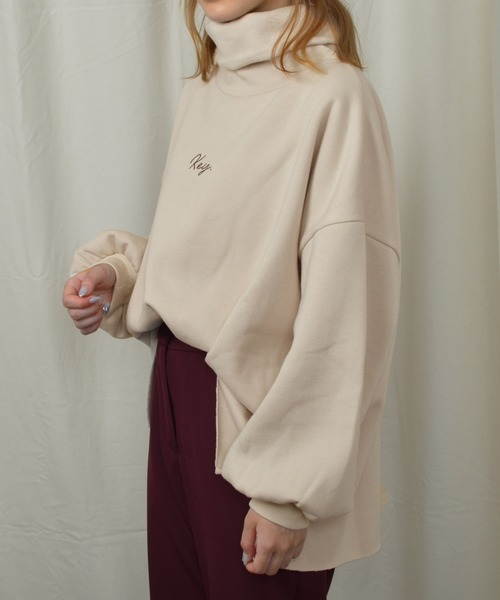 PairPair（ペアペア）の「ロゴ刺繍タートルネックプルオーバー（Tシャツ/カットソー・レディース・ブラウン系その他/ピンク系その他/ライトベージュ・FREE）」の11枚目の写真