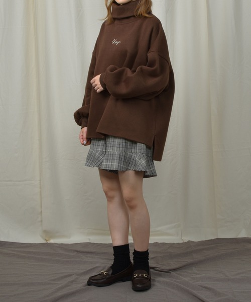 PairPair（ペアペア）の「ロゴ刺繍タートルネックプルオーバー（Tシャツ/カットソー・レディース・ブラウン系その他/ピンク系その他/ライトベージュ・FREE）」の14枚目の写真