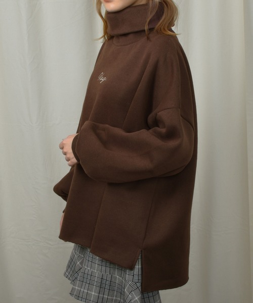 PairPair（ペアペア）の「ロゴ刺繍タートルネックプルオーバー（Tシャツ/カットソー・レディース・ブラウン系その他/ピンク系その他/ライトベージュ・FREE）」の17枚目の写真