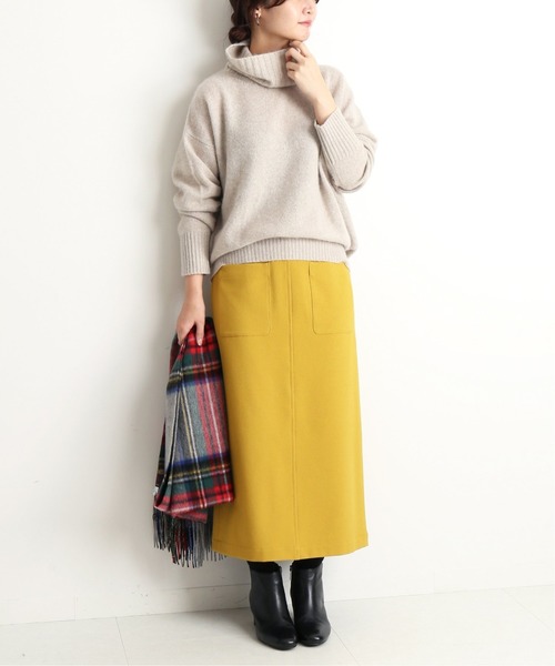 SLOBE IENA（スローブイエナ）の「ウールライク サイドポケット タイトスカート◆（スカート・レディース・ブラック/ベージュ/サックスブルー/イエロー・40/38/36）」の13枚目の写真