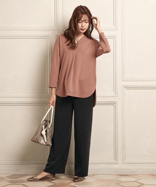 titivate(ティティベイト)の「ストレートリブパンツ(その他パンツ・レディース・ブラック/ベージュ/チャコール・M)」の7枚目の写真