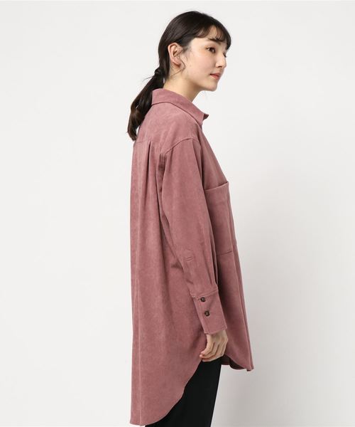 DouDou（ドゥドゥ）の「バックロングシャツ3（シャツ/ブラウス・レディース・オフホワイト/サックスブルー/ピンク・FREE）」の5枚目の写真