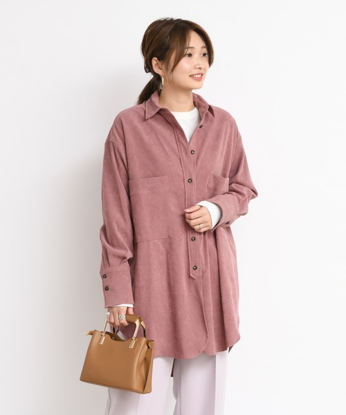 DouDou（ドゥドゥ）の「バックロングシャツ3（シャツ/ブラウス・レディース・オフホワイト/サックスブルー/ピンク・FREE）」の3枚目の写真