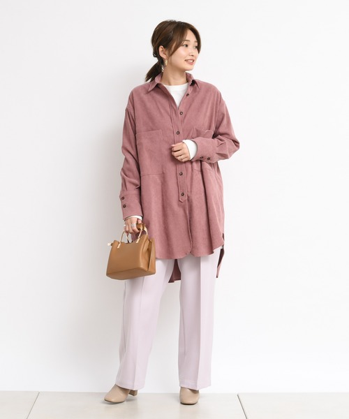 DouDou（ドゥドゥ）の「バックロングシャツ3（シャツ/ブラウス・レディース・オフホワイト/サックスブルー/ピンク・FREE）」の10枚目の写真