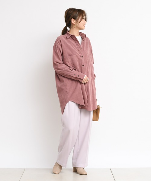 DouDou（ドゥドゥ）の「バックロングシャツ3（シャツ/ブラウス・レディース・オフホワイト/サックスブルー/ピンク・FREE）」の12枚目の写真