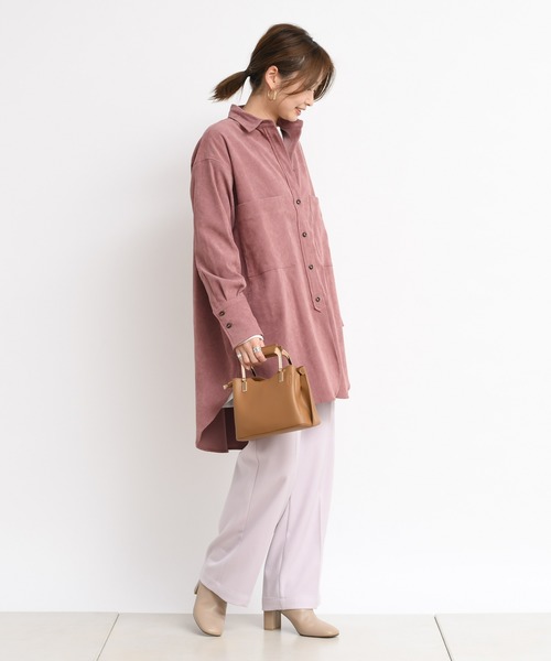 DouDou（ドゥドゥ）の「バックロングシャツ3（シャツ/ブラウス・レディース・オフホワイト/サックスブルー/ピンク・FREE）」の13枚目の写真