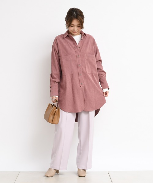 DouDou（ドゥドゥ）の「バックロングシャツ3（シャツ/ブラウス・レディース・オフホワイト/サックスブルー/ピンク・FREE）」の14枚目の写真