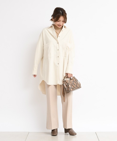 DouDou（ドゥドゥ）の「バックロングシャツ3（シャツ/ブラウス・レディース・オフホワイト/サックスブルー/ピンク・FREE）」の22枚目の写真