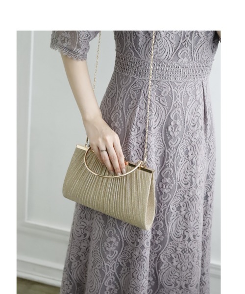 Cupid Heart（キューピッドハート）の「【Cupid Heart】結婚式BAG ラメギャザーがま口クラッチバッグ（クラッチバッグ・レディース・ブラック/ゴールド/シルバー・MEDIUM）」の11枚目の写真