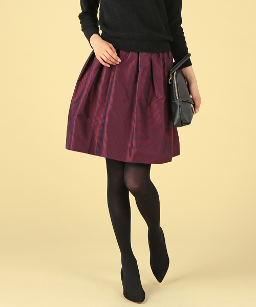 Demi-Luxe BEAMS（デミルクス ビームス）の「Demi-Luxe BEAMS / ウエストギャザー タフタスカート（スカート・レディース・ブラック/ボルドー/グリーン・ONE SIZE）」の3枚目の写真