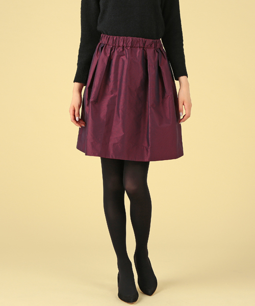 Demi-Luxe BEAMS（デミルクス ビームス）の「Demi-Luxe BEAMS / ウエストギャザー タフタスカート（スカート・レディース・ブラック/ボルドー/グリーン・ONE SIZE）」の4枚目の写真