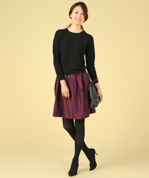 Demi-Luxe BEAMS（デミルクス ビームス）の「Demi-Luxe BEAMS / ウエストギャザー タフタスカート（スカート・レディース・ブラック/ボルドー/グリーン・ONE SIZE）」の15枚目の写真