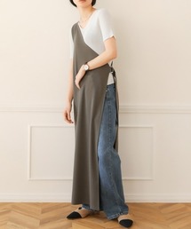 Bab | 【WEB限定】ワンショルレイヤードワンピース/サイドスリットデザインロングワンピース/サロペット/マキシスカート(ワンピース)