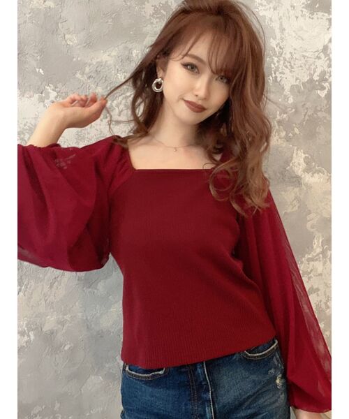 RESEXXY（リゼクシー）の「バックオープントップス（Tシャツ/カットソー・レディース・ブラック/ブラウン/ワイン・FREE）」の6枚目の写真